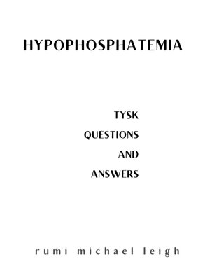 cover image of Hypophosphatemia
